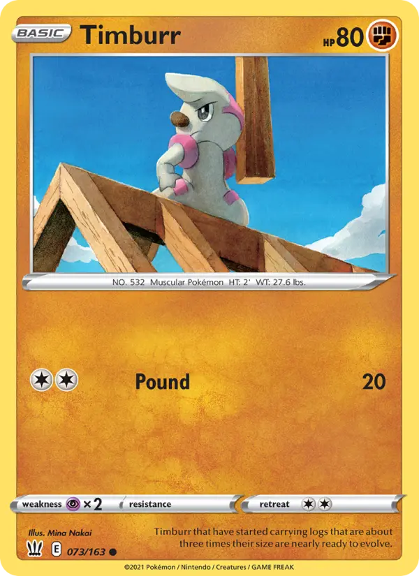 Timburr 73 card from Battle Styles