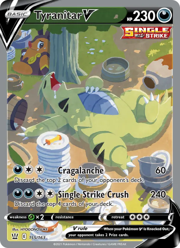 Tyranitar V 155 — the most expensive Battle Styles card