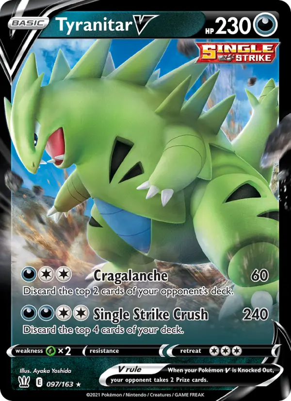 Tyranitar V 97 card from Battle Styles