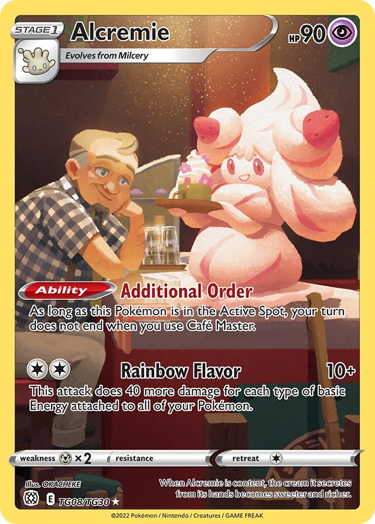 Alcremie TG08 card from Brilliant Stars Trainer Gallery