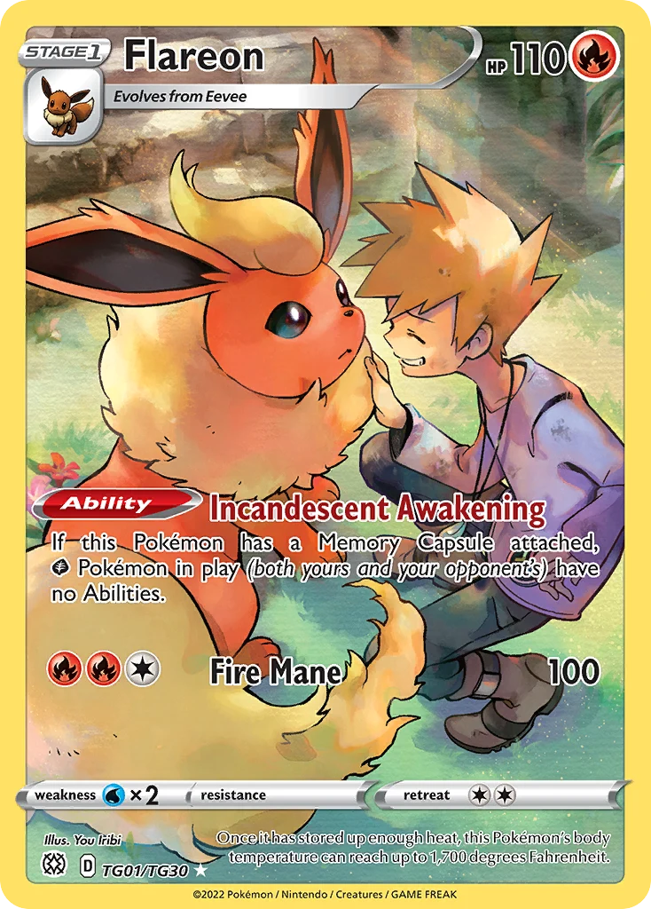 Flareon TG01 card from Brilliant Stars Trainer Gallery