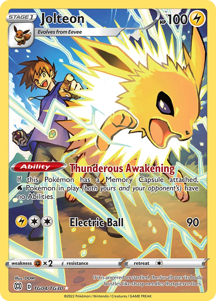 Jolteon TG04 — Brilliant Stars Trainer Gallery TG04, Holofoil finish