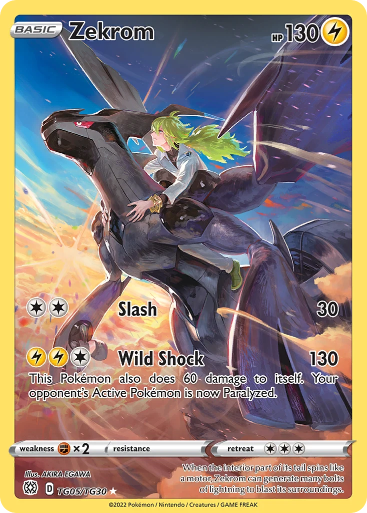 Zekrom TG05 — Brilliant Stars Trainer Gallery TG05, Holofoil finish