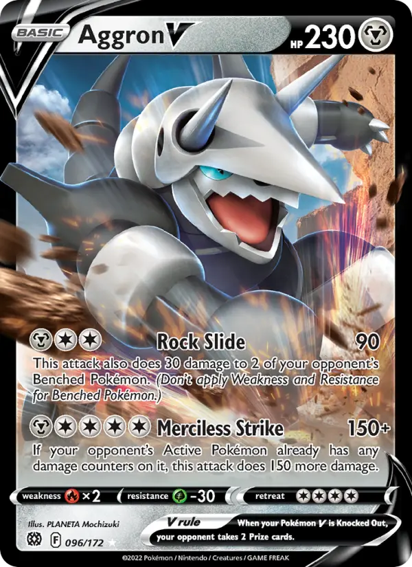 Aggron V 96 — Brilliant Stars 96, Holofoil finish