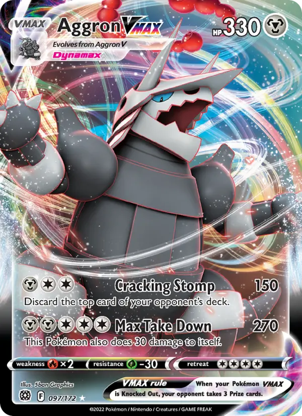 Aggron VMAX 97 — Brilliant Stars 97, Holofoil finish