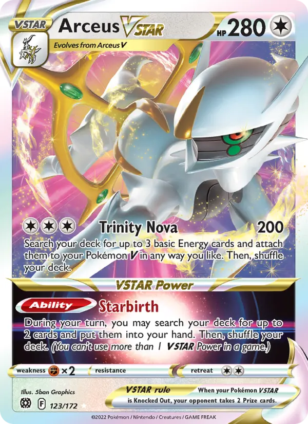 Arceus VSTAR 123 card from Brilliant Stars