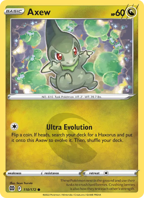 Axew 110 card from Brilliant Stars