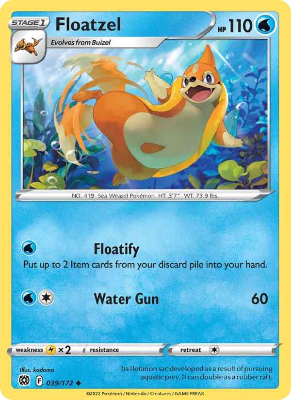 Floatzel 39 card from Brilliant Stars