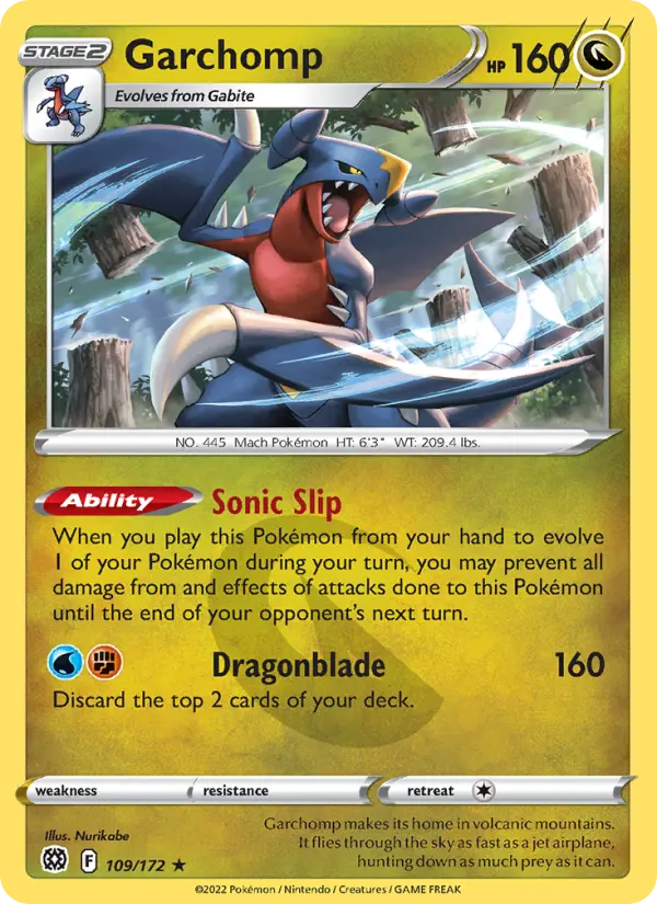 Garchomp 109 card from Brilliant Stars