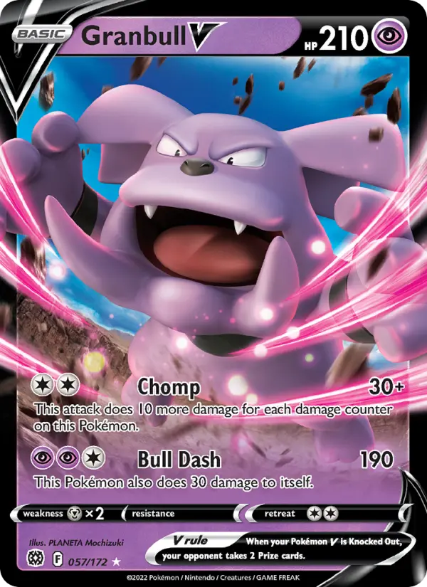 Granbull V 57 card from Brilliant Stars