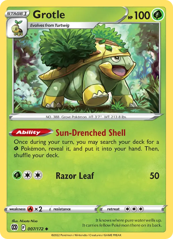 Grotle 7 card from Brilliant Stars