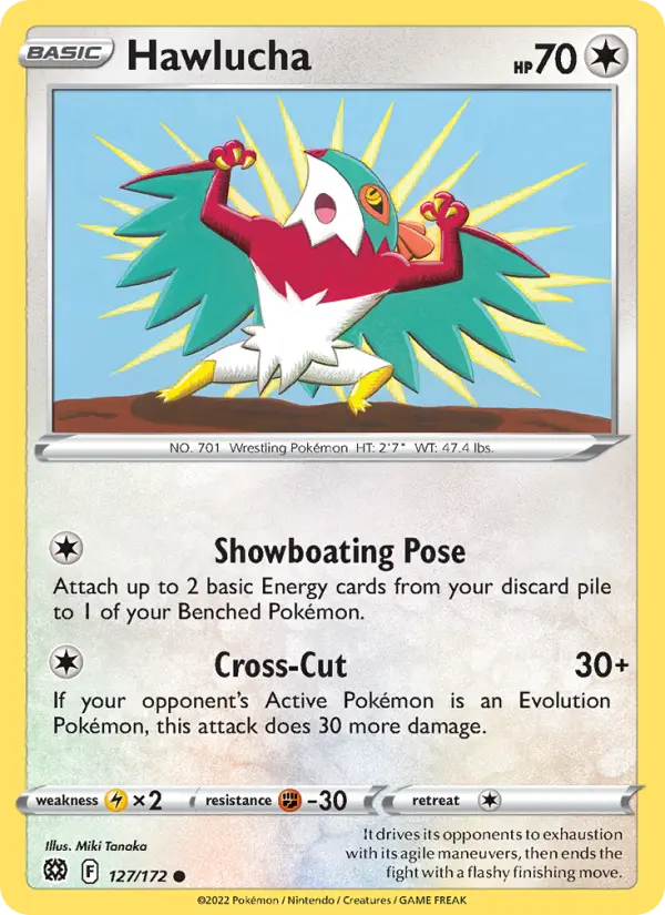 Hawlucha 127 card from Brilliant Stars