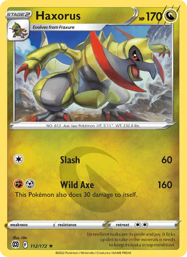 Haxorus 112 card from Brilliant Stars