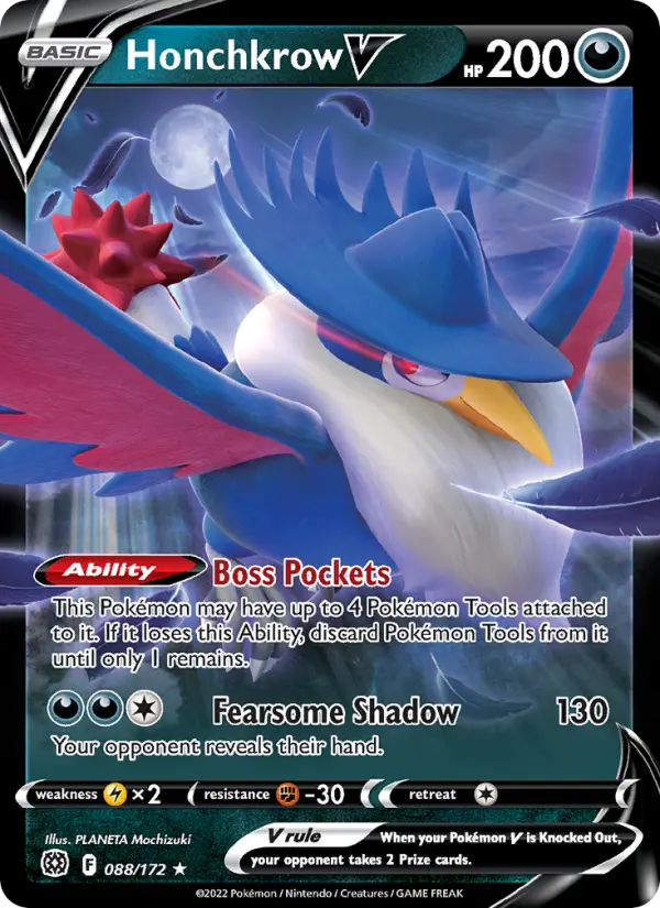 Honchkrow V 88 card from Brilliant Stars