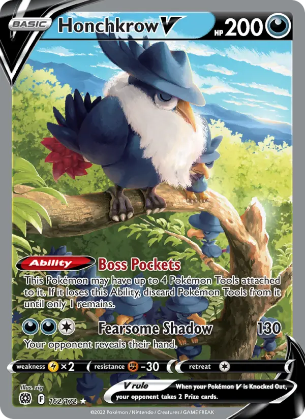 Honchkrow V 162 — Brilliant Stars 162, Holofoil finish