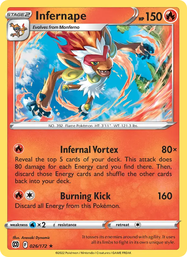 Infernape 26 — Brilliant Stars 26, Holofoil finish