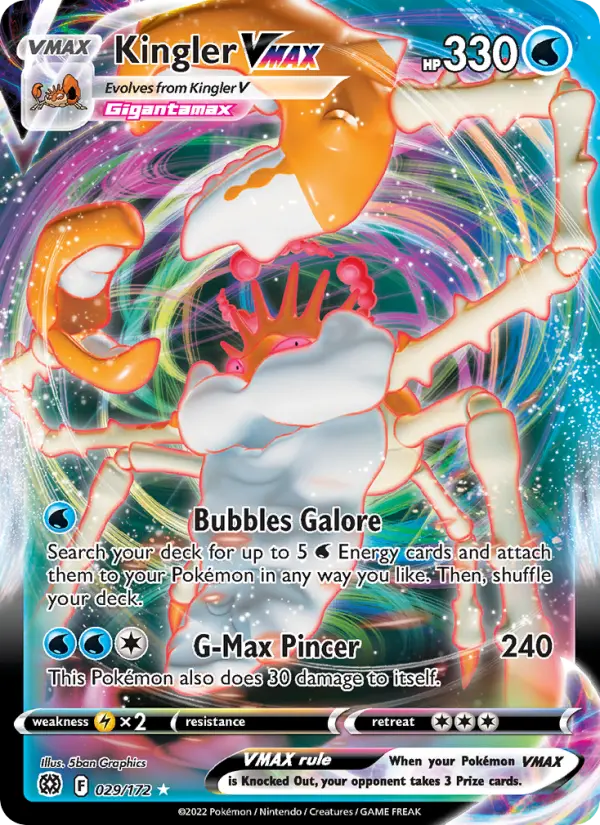 Kingler VMAX 29 — Brilliant Stars 29, Holofoil finish
