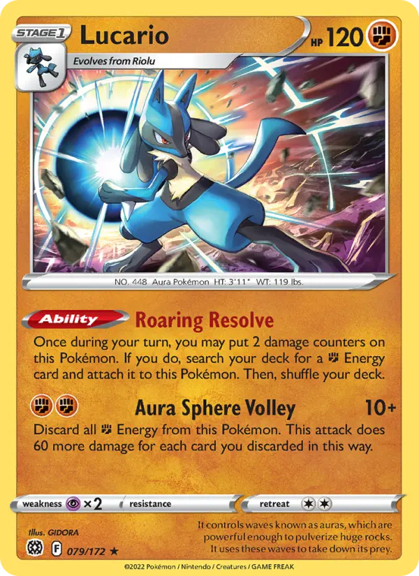 Lucario 79 card from Brilliant Stars