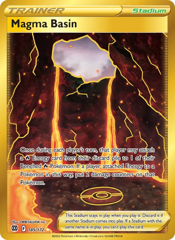 Magma Basin 185 card from Brilliant Stars