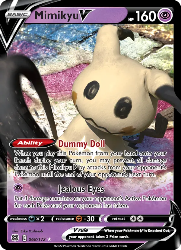Mimikyu V 68 — Brilliant Stars 68, Holofoil finish