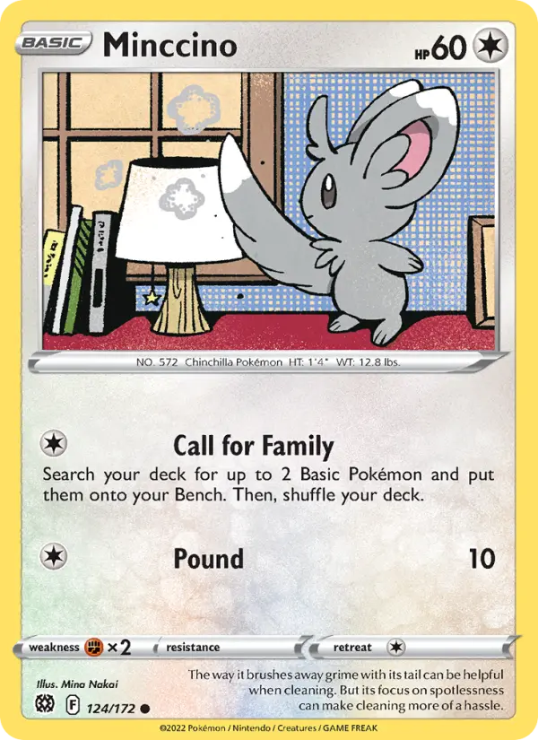 Minccino 124 card from Brilliant Stars