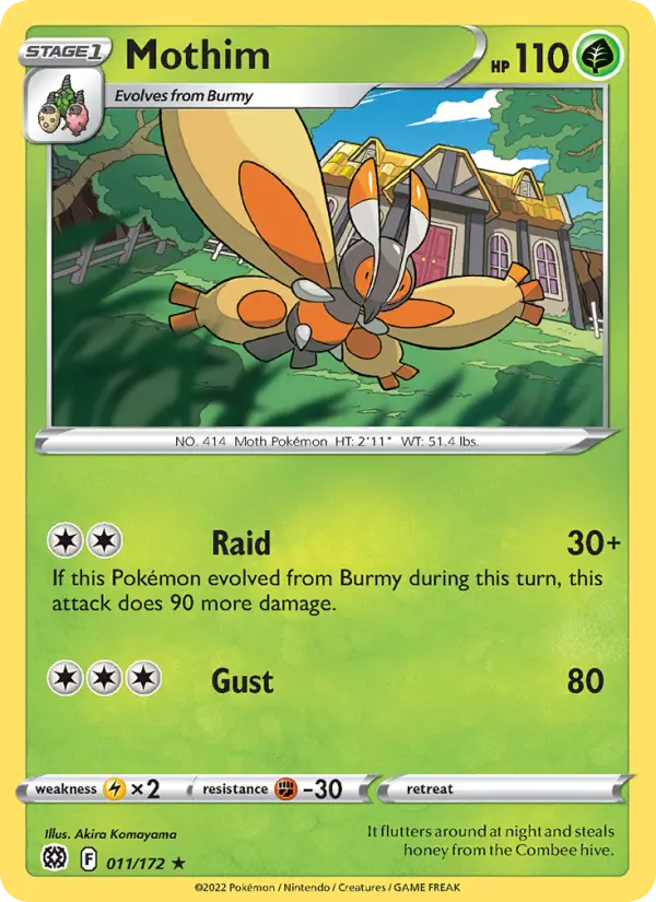 Mothim 11 card from Brilliant Stars