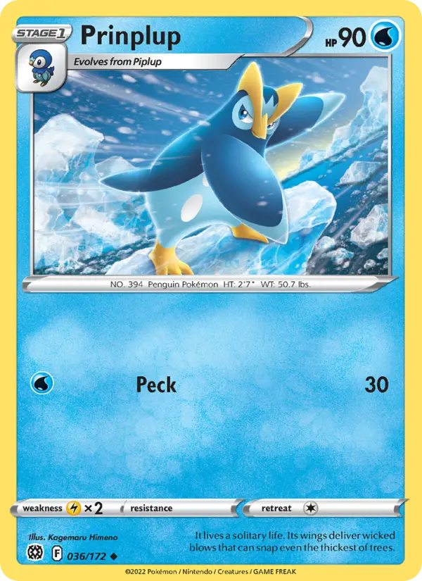 Prinplup 36 card from Brilliant Stars