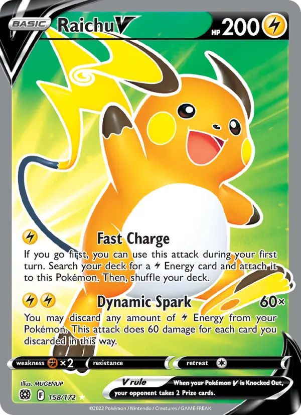Raichu V 158 card from Brilliant Stars