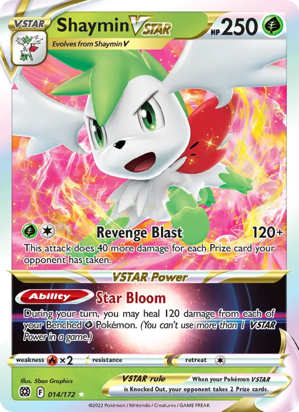 Shaymin VSTAR 14 — Brilliant Stars 14, Holofoil finish