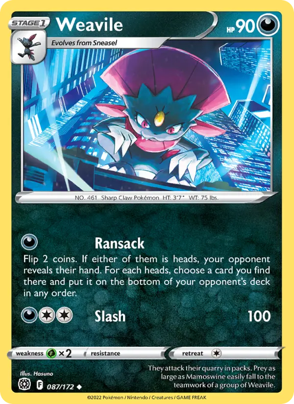 Weavile 87 — Brilliant Stars 87, Normal finish