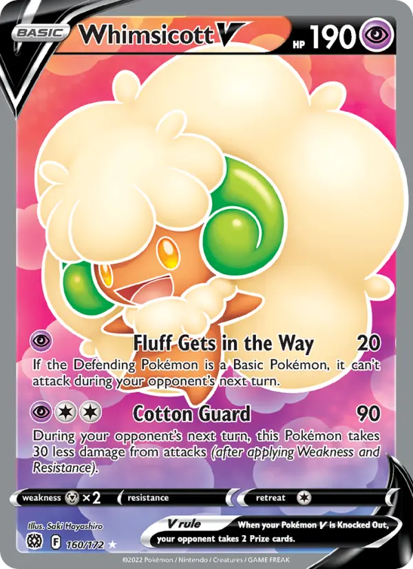 Whimsicott V 160 card from Brilliant Stars