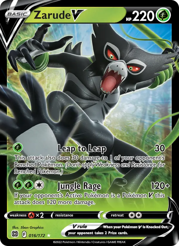 Zarude V 16 card from Brilliant Stars