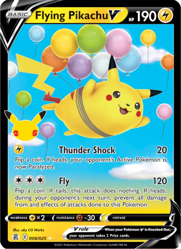 Flying Pikachu V 6 — Celebrations 6, Holofoil finish