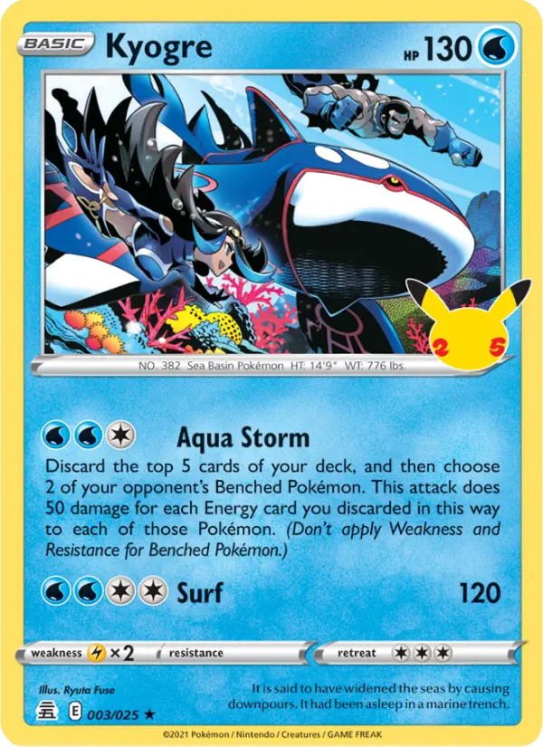 Kyogre 3 card from Celebrations