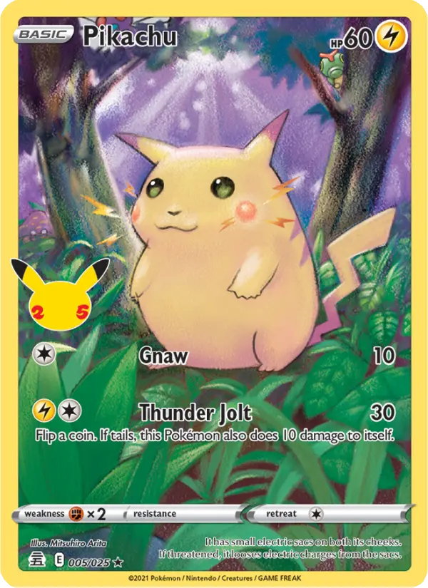 Pikachu 5 — Celebrations 5, Holofoil finish