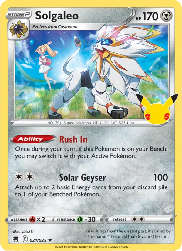 Solgaleo 21 card from Celebrations