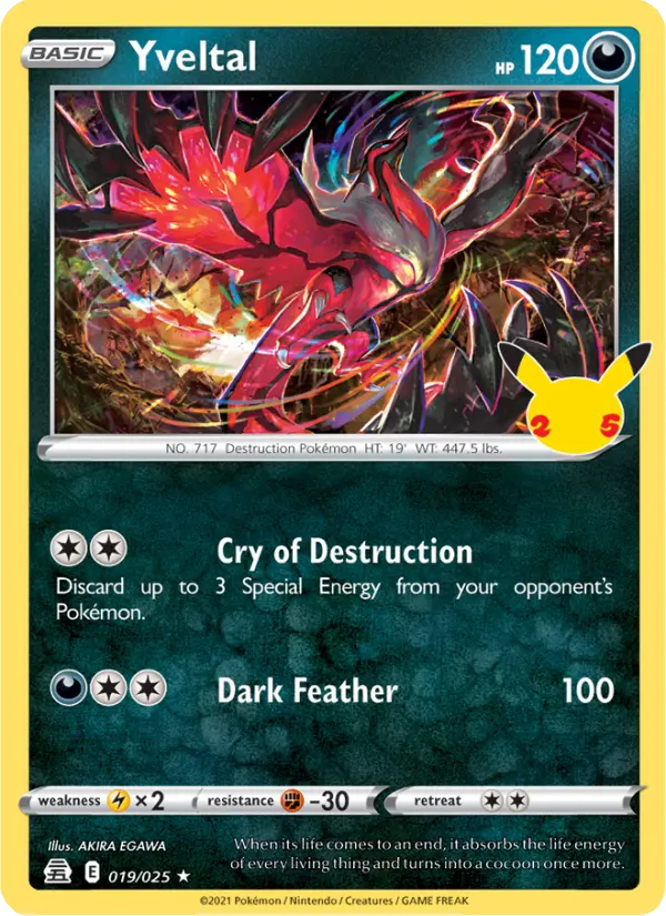 Yveltal 19 card from Celebrations