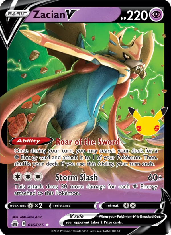 Zacian V 16 card from Celebrations