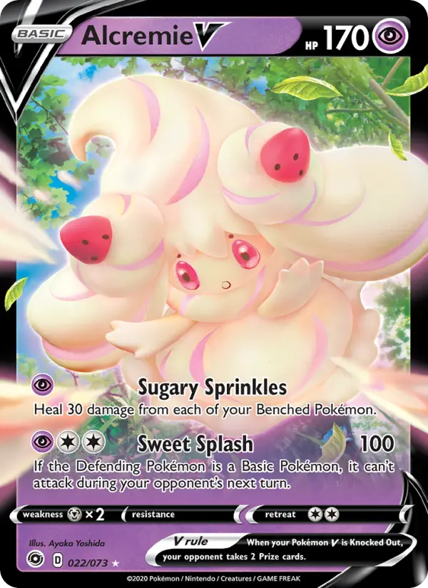 Alcremie V 22 — Champion's Path 22, Holofoil finish
