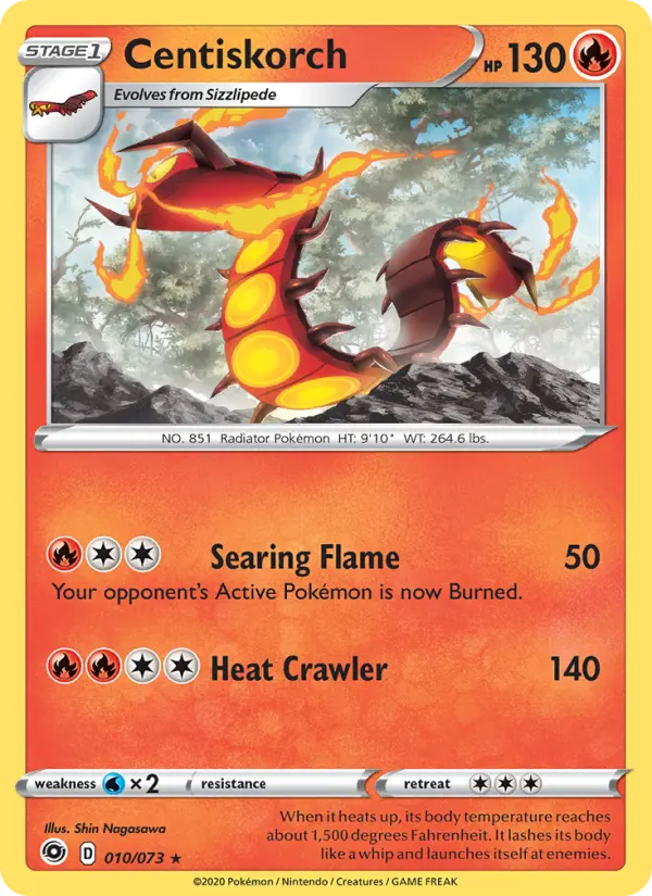 Centiskorch 10 — Champion's Path 10, Holofoil finish