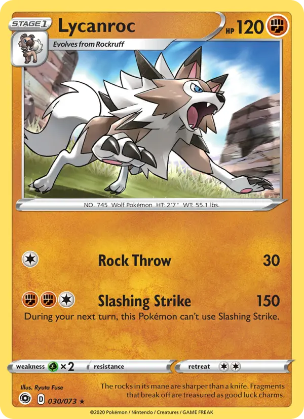 Lycanroc 30 — Champion's Path 30, Holofoil finish