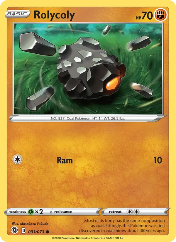 Rolycoly 31 card from Champion's Path