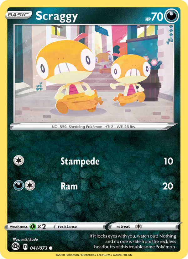 Scraggy 41 card from Champion's Path