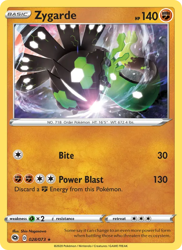 Zygarde 28 — Champion's Path 28, Holofoil finish