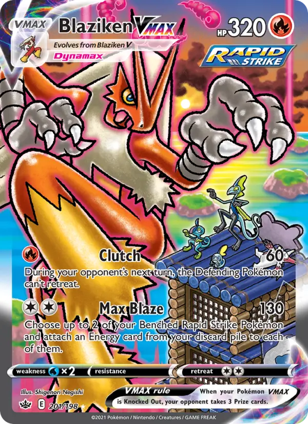 Blaziken VMAX 201 — the most expensive Chilling Reign card