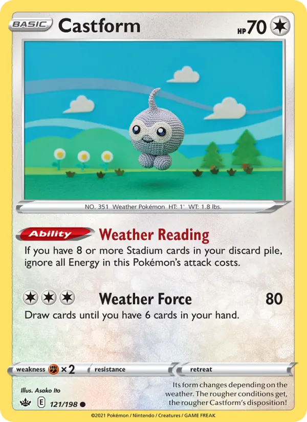 Castform 121 card from Chilling Reign