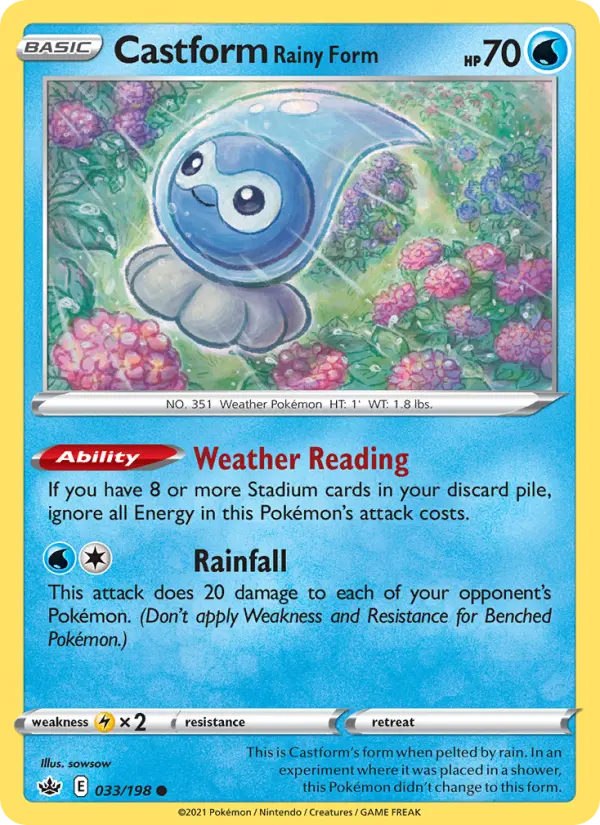 Castform Rainy Form 33 — Chilling Reign 33, Normal finish