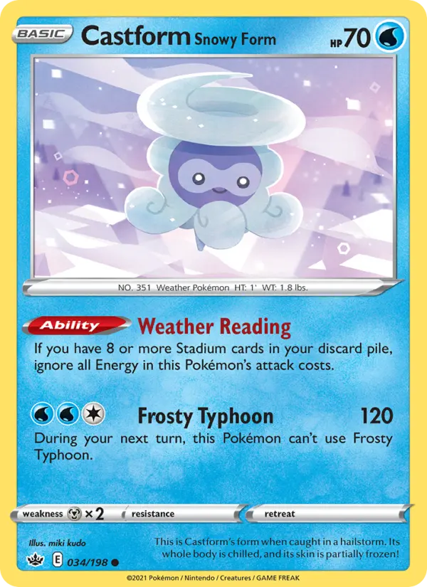 Castform Snowy Form 34 — Chilling Reign 34, Normal finish