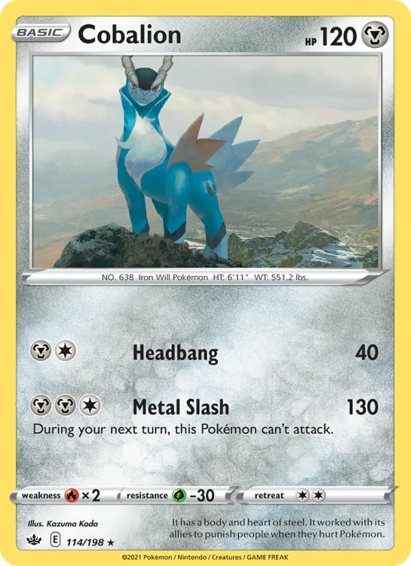 Cobalion 114 card from Chilling Reign
