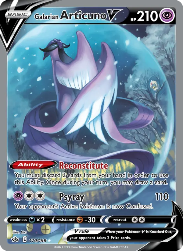 Galarian Articuno V 170 card from Chilling Reign